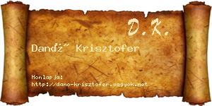 Danó Krisztofer névjegykártya