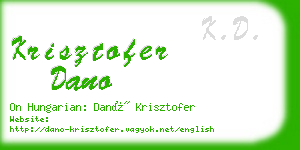 krisztofer dano business card